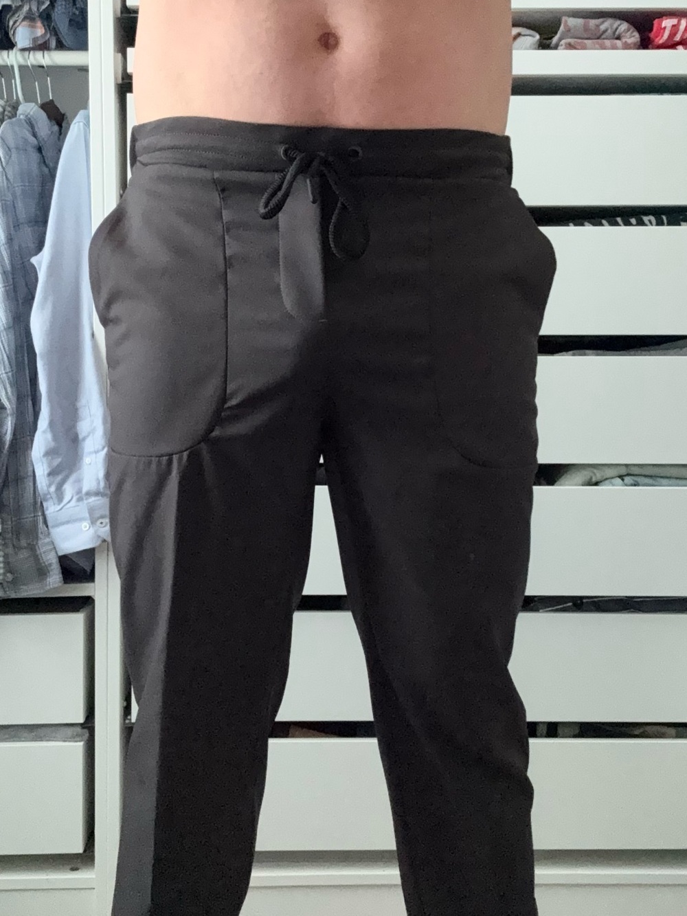Men's Haggar H26 Black Drawstring Slim Jogger Pants